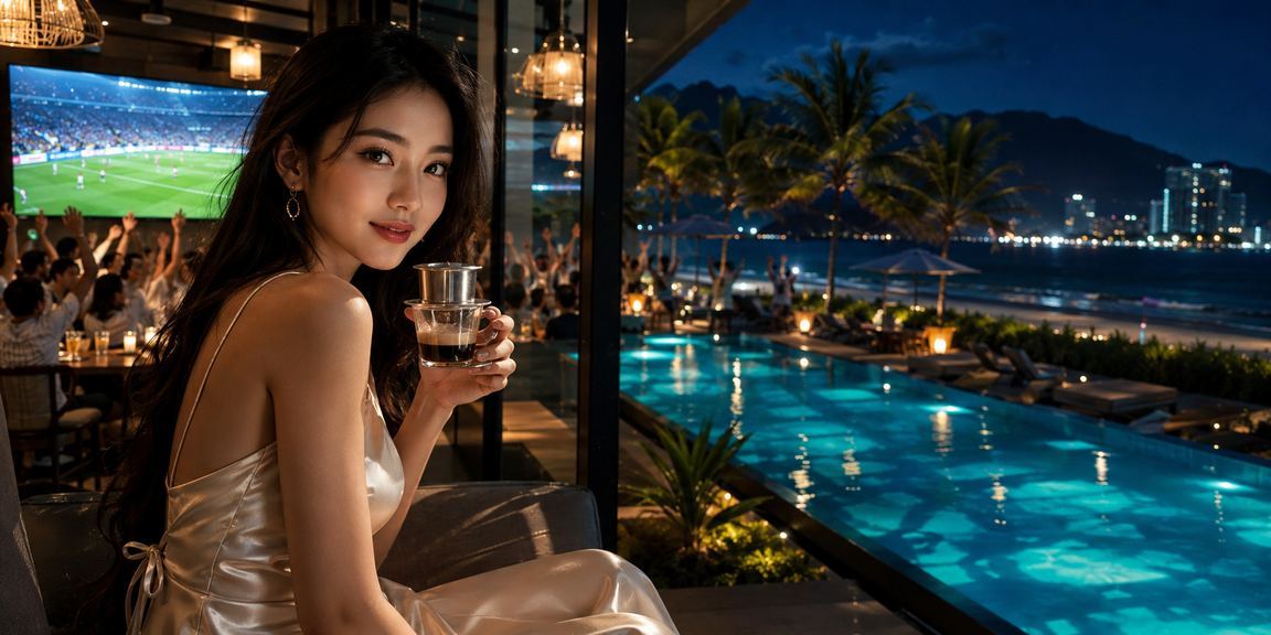 Quán cà phê Đà Nẵng minh họa kiểm tra thanh toán nội địa trên điện thoại